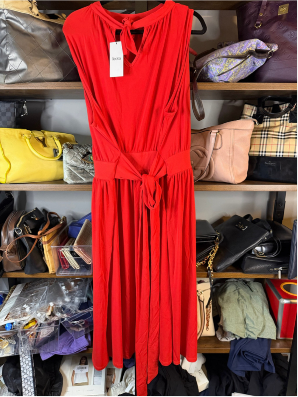 Women's Leota Red Sleeveless Dress Size 3X